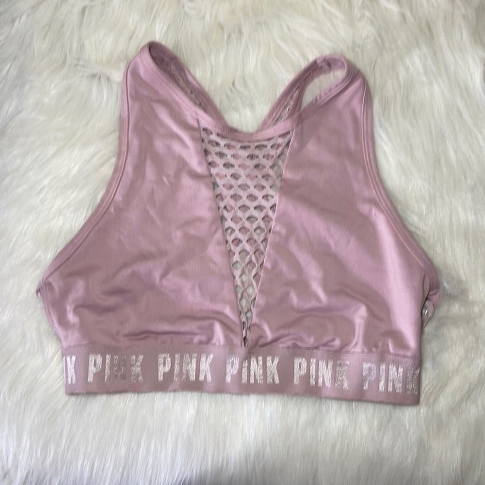 Pink Victoria’s Secret sports bra no padding